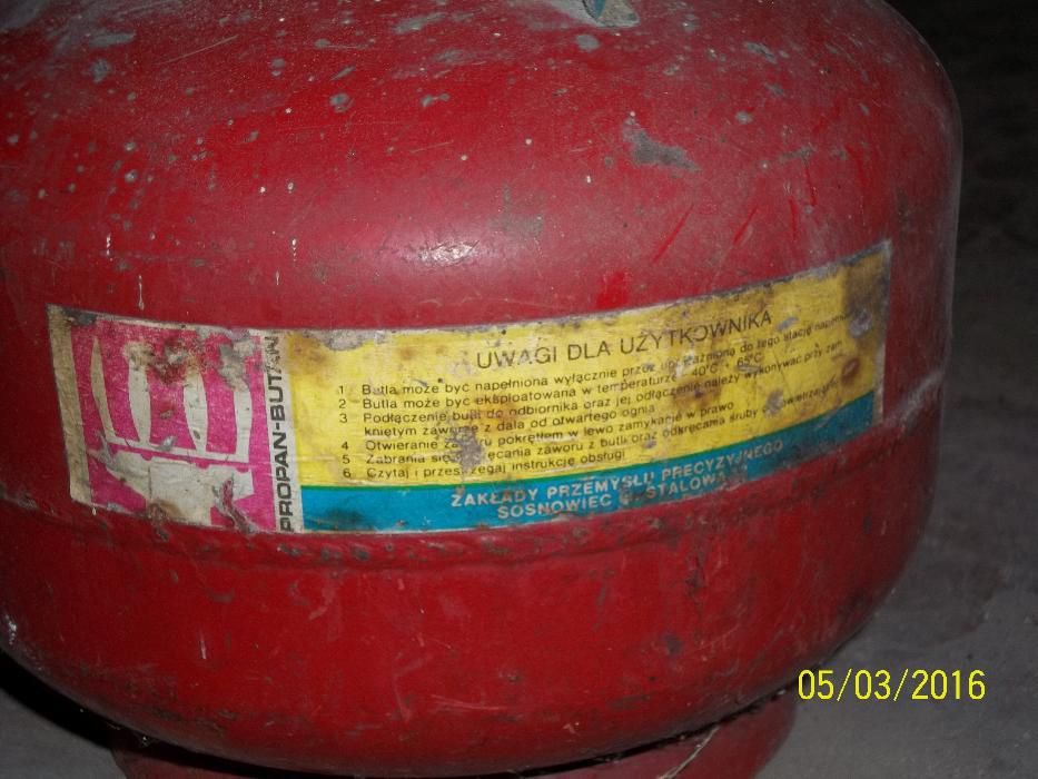 turystyczna butla gazowa propan-butan z okresu PRL