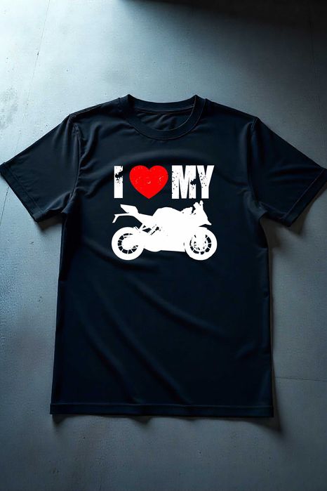 Koszulka M I Love My Motocykl | Prezent dla Chłopaka, Motocyklisty