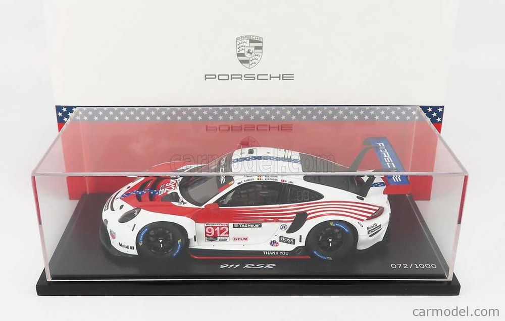 7 Porsches GT3 RSR + 1/18 + Spark + Vitrine Acrilico + Resina