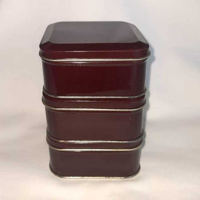 Набор 3 жестяные емкости для чая или приправ, размер 7,5х7,5 х3,5 см