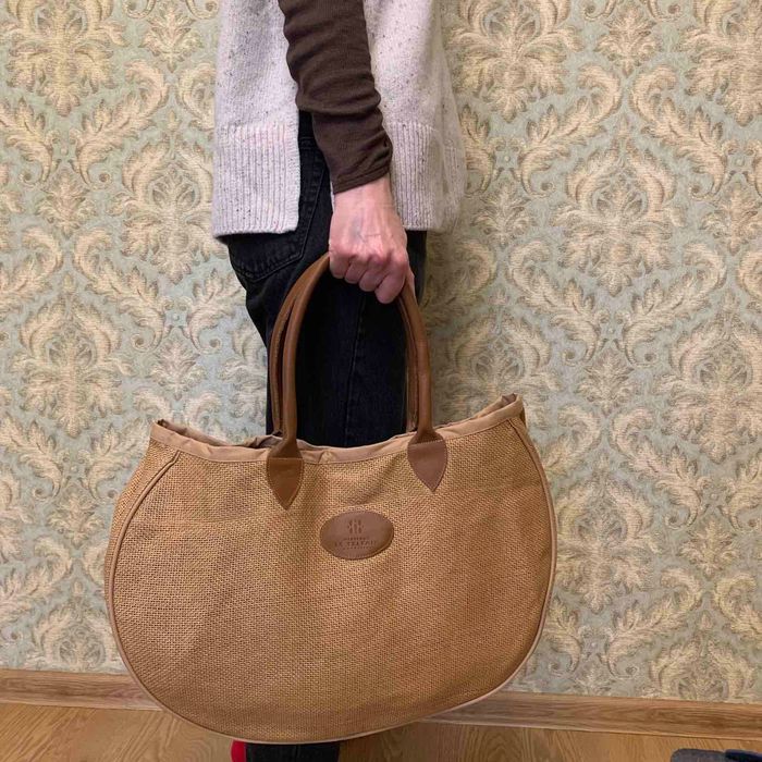 Цікава сумка з соломки і шкіри