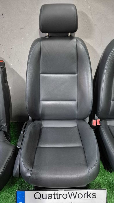 Bancos Audi A4 B6 B7 Avant pele preta originais OEM completos com airbags  - EXCELENTE ESTADO*