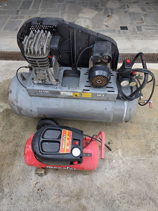 Compressor de ar de 100 l, mais 1 de oferta