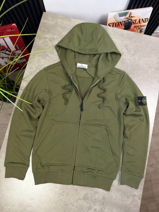‼️ ЗНИЖКА ‼️ Зіп-худі Stone Island Хакі, Зипка Stone Island, чоловіча зіп худі, зипка Stone Island зелена