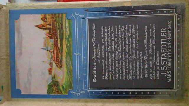 Caixa de lápis antigos da STAEDTLER e Caran D`ache