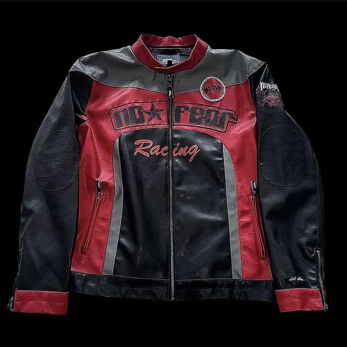 no fear moto leather jacket