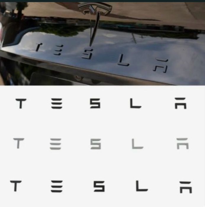 Логотип надпись наклейка Tesla 3 Y