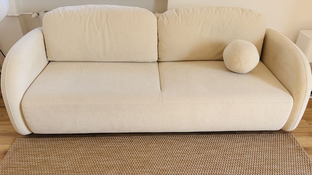 Sofa Roma rozkładana z pojemnikiem, boho, japandi.