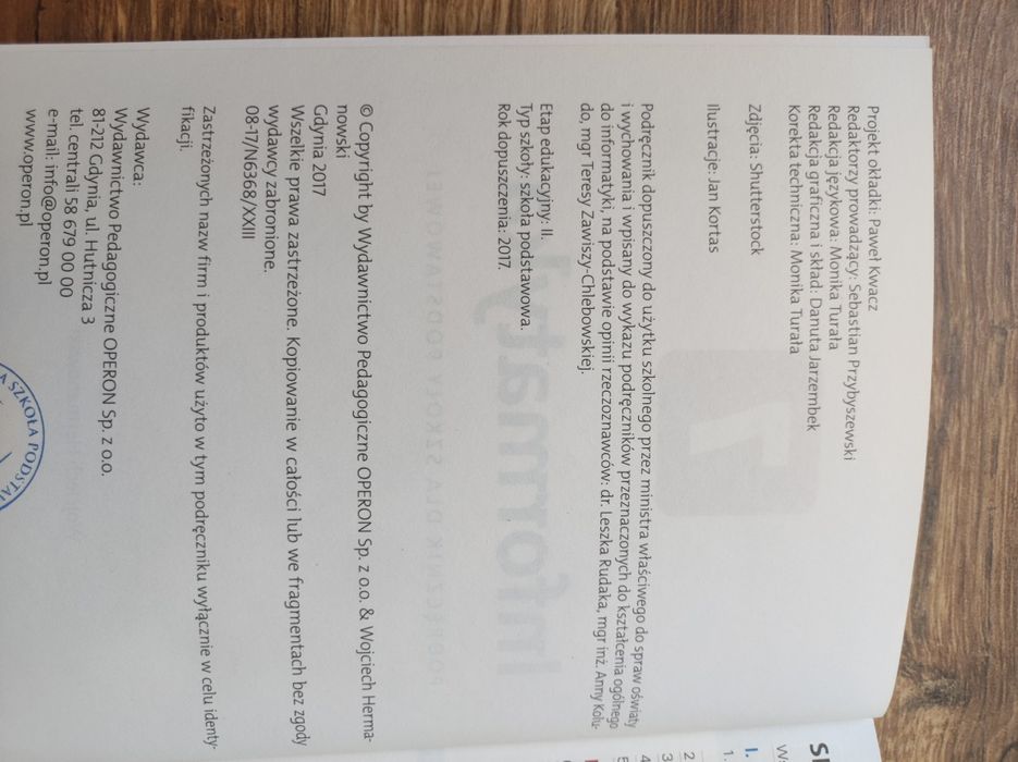 Podręcznik informatyka klasa 7 Operon