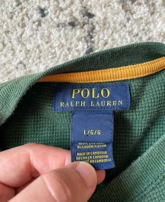 Sweter Ralph Lauren Polo zielony basic y2k cyber money oldschool pony