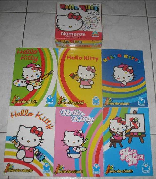 Majora - Conjunto Hello Kitty - Jogo/Puzzle + 6 livros de colorir