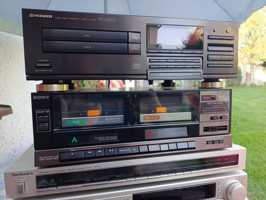 Sprzęt hi-fi 5 sztuk, ładne Sony Pioneer Technics CD Deck tuner