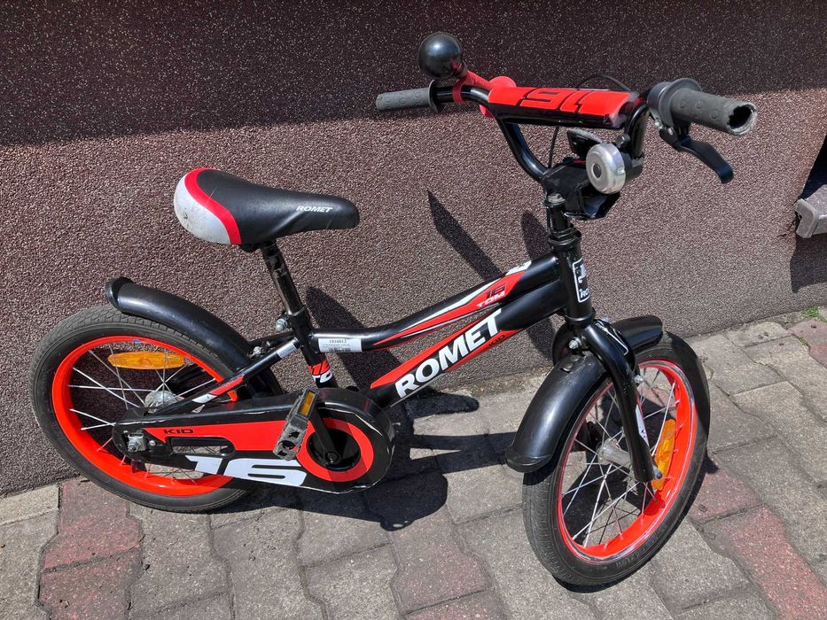 Rower dzieciecy Romet Tom 16 czarno-czerwony