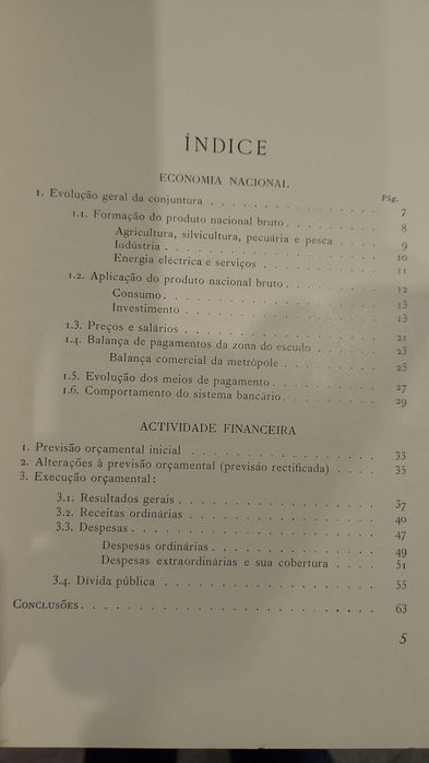 Contas Públicas de 1962 Ministério das Finanças