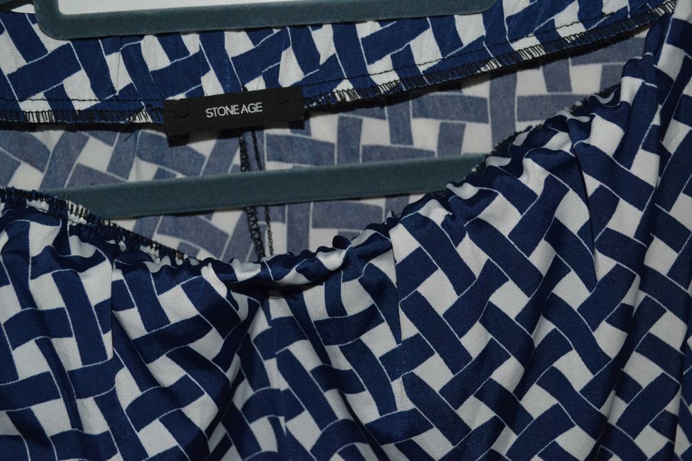 Spodnie szerokie dzwony M L 38 40 krata stone age