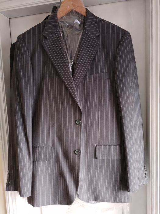 Fatos completos cinza com riscas  tam XL_46