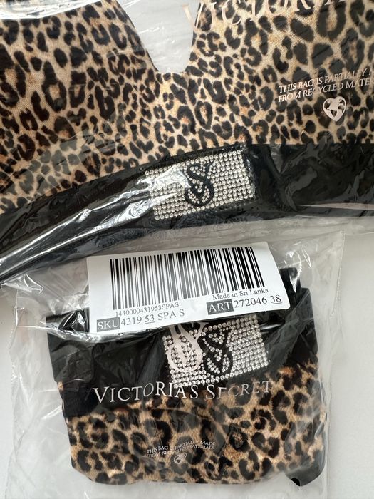 Комплект спідньоі білизни леопард victorias secret 34b 34c s m 75b 75c
