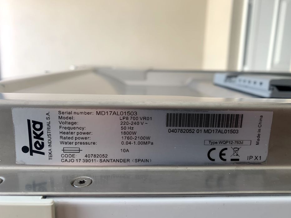 Peças máquina lavar louça teka