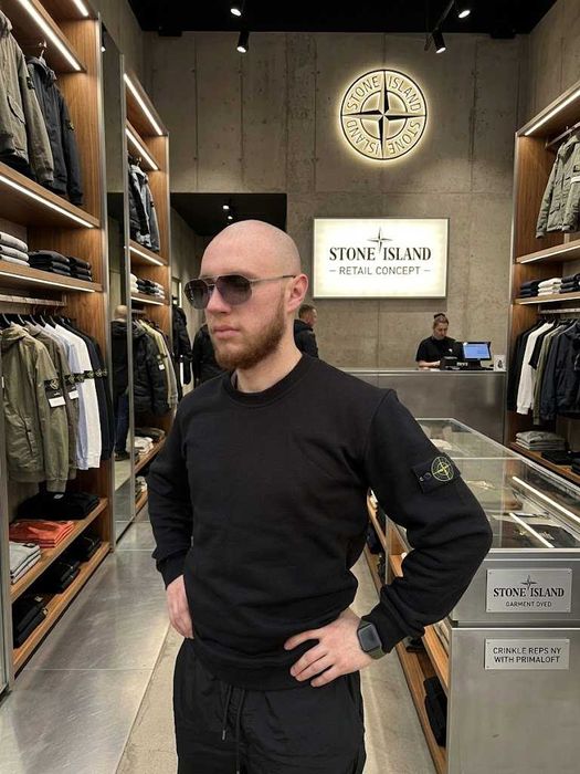 Світшот Stone Island Чорний - Толстовка Стон Айленд - ХС С М Л ХЛ
