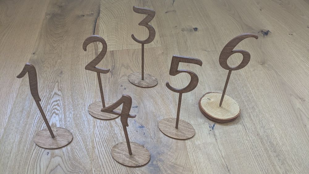 Numery na stoly weselne boho, rustykalne 1 - 6