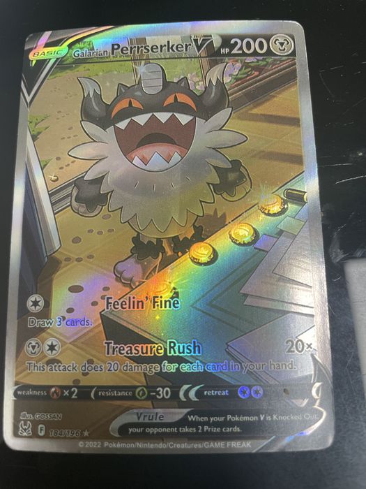 Carta Pokémon Galarian Perrserker V HP200 184/196