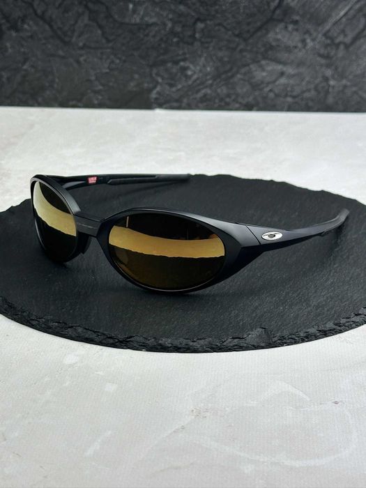 Сонцезахисні окуляри Oakley Eye Jacket Redux OO9438 чорні матові з лінзою Prizm 24K, золоті дзеркальні, чоловічі, оригінал