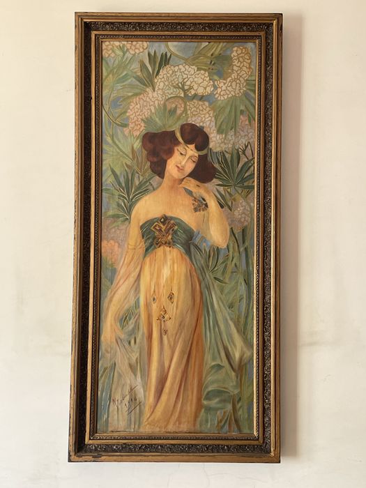 Tela Original Art Déco – Assinada Rosinda (1914)