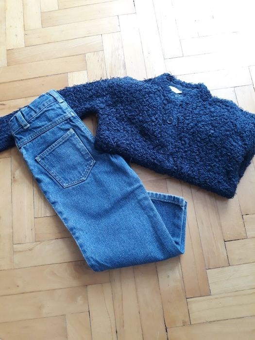 Sweter jeansy zestaw 3-4 lata
