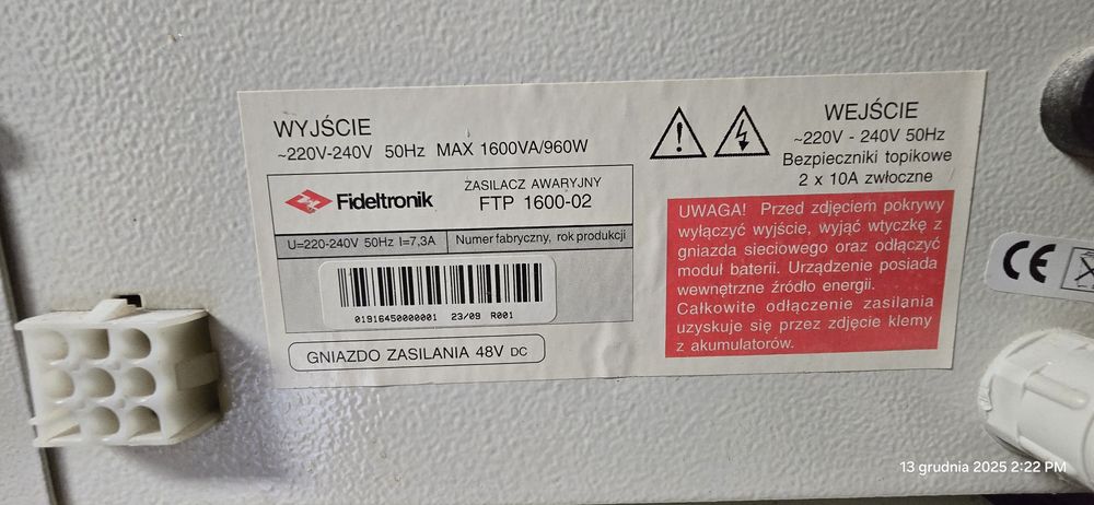 UPS Fideltronik Ares 1600 bez baterii
N