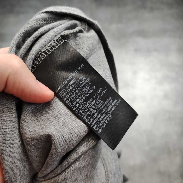 MĘSKA Koszulka Bawełna PREMIUM Szara Duże Logo CK Calvin Klein Jeans
