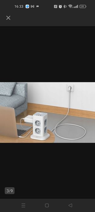 Tessan Uniwersalna Listwa Zasilająca Przedłużacz 8x Ac 3x Usb Kabel 2m