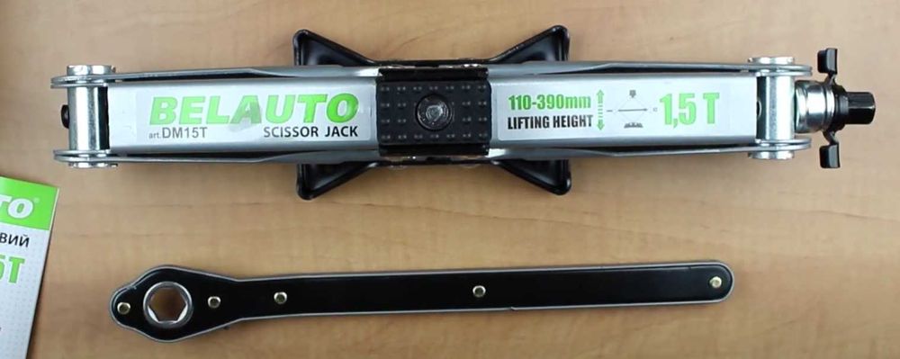 Домкрат ромбовий білавто 1,5т дм з тріскачкою та гумовою подушкою