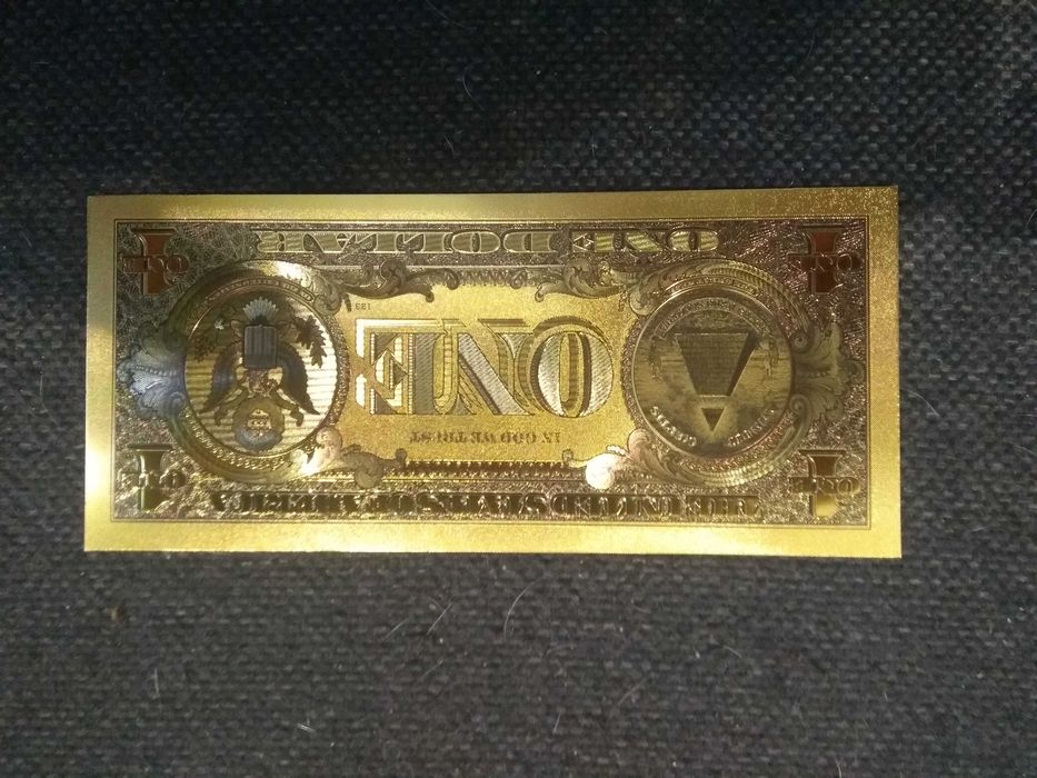 Banknot kolekcjonerski pozłacany - 1 dollar amerykański