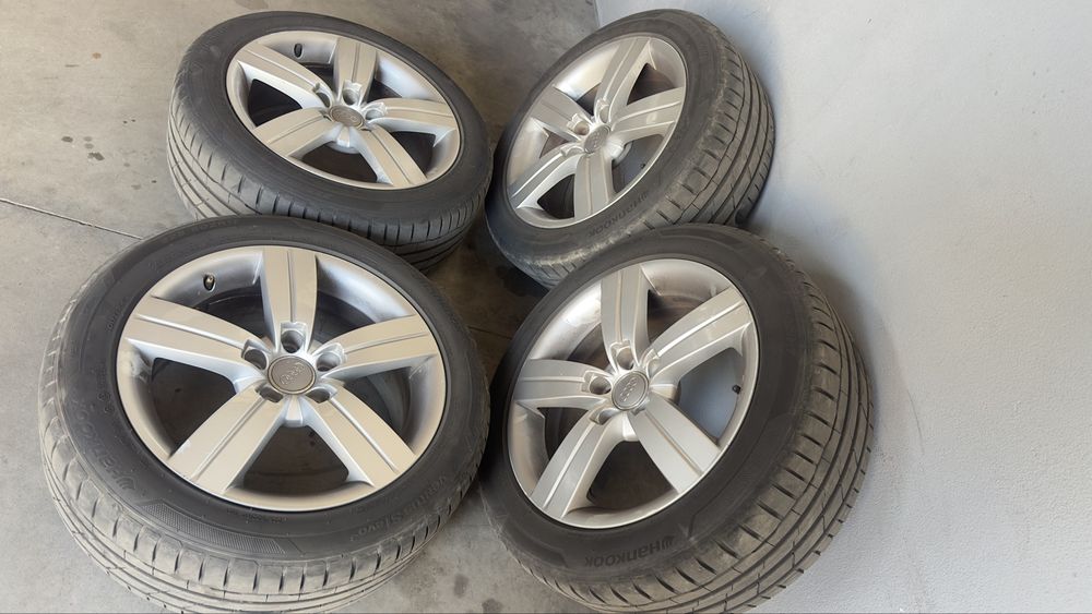 Jantes 17 audi originais  5/112 com pneus como novos