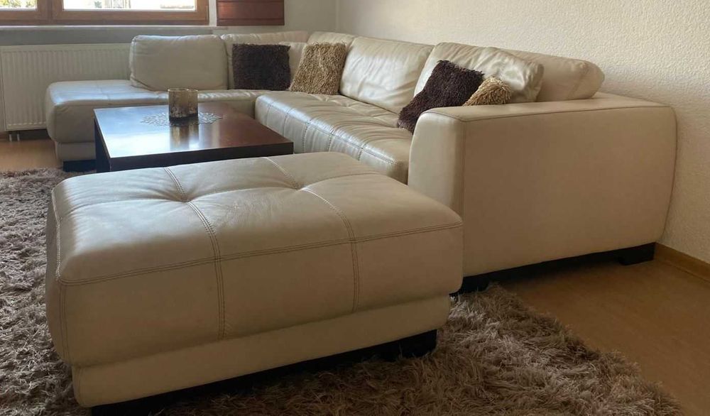 Kanapa narożnik z pufą