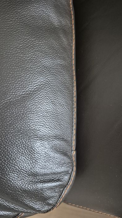Sofá de pele castanha
