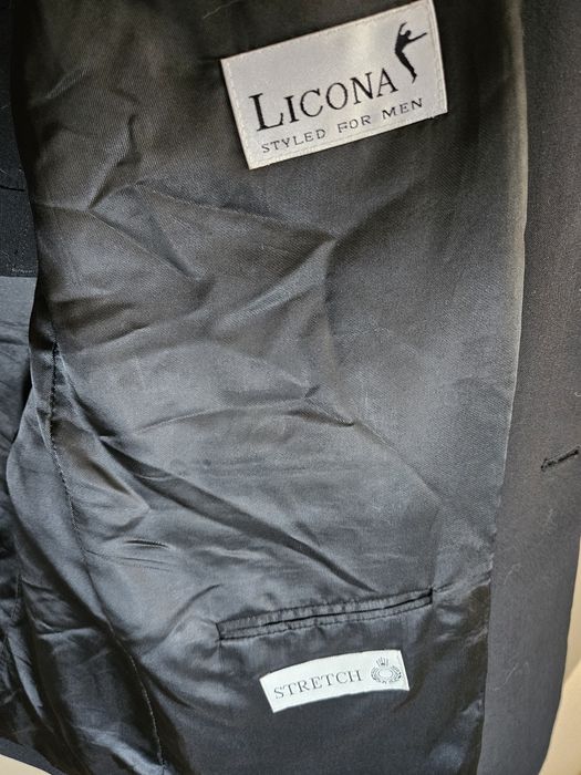 Garnitur męski czarny marki Licona rozmiar 50 wełna