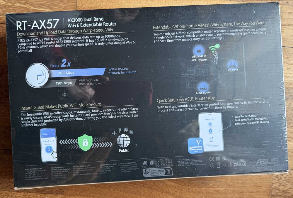 ASUS AX57 – Wi‐Fi 6 – AiMesh – Como Novo – Com Garantia