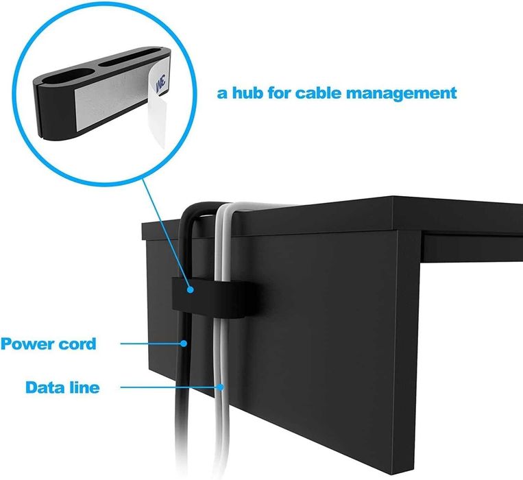 Suporte monitor Led LCD portátil computador preto, 540 x 255 x 104 mm