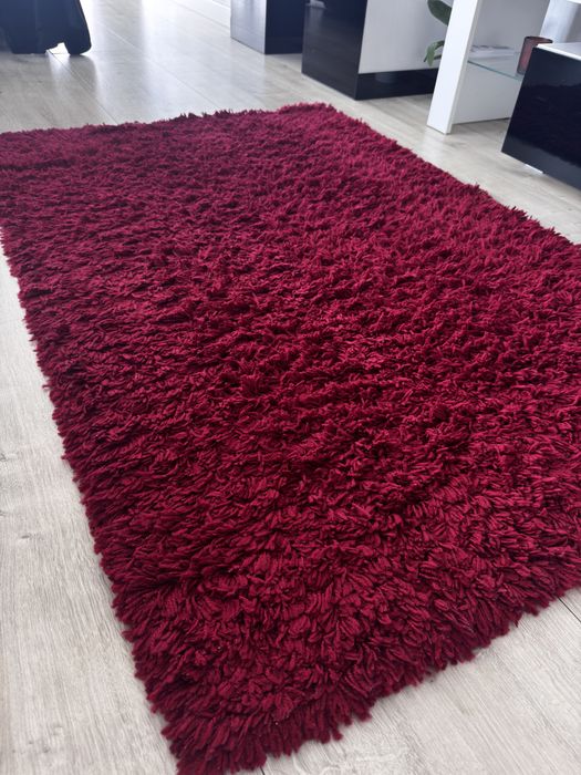 Dywan shaggy bordowy 100 × 150 cm