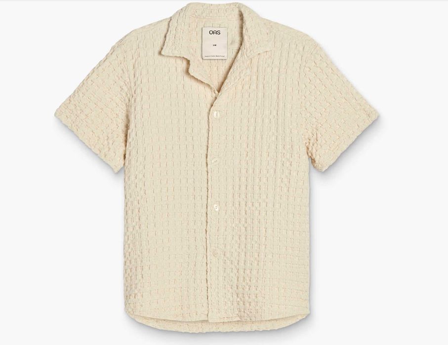 OAS Ecru Cuba Waffle koszula i shorty XL komplet