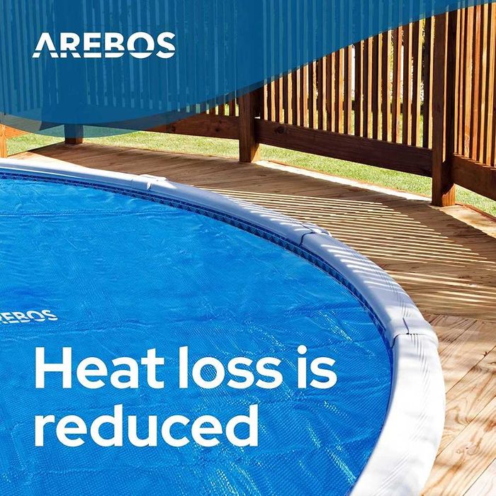 AREBOS Osłona przeciwsłoneczna basenu | Ø 3,05 m niebieska