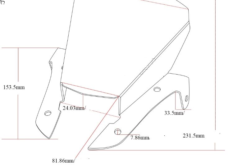 Vidro viseira Yamaha MT 07 e MT-09 MT 07 MT 09 corta vento