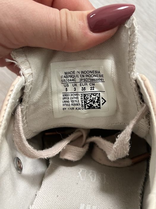Converse skorzane rozmiar 35 pudrowy roz