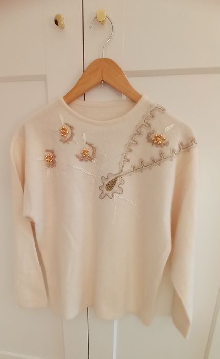 Nowy sweter damski wełna angora M