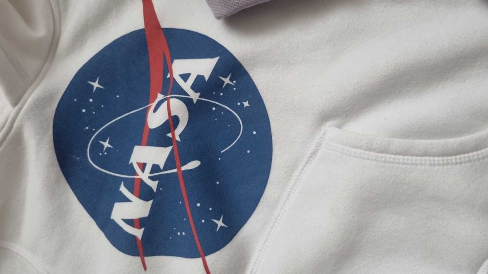 2pak Bluz Biała Bluza Nasa H&M 128 Fioletowa Zara Kangurka
