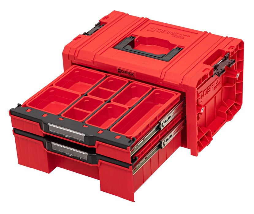 skrzynka podwójna szuflada Qbrick PRO Drawer 2 Toolbox 2.0RED