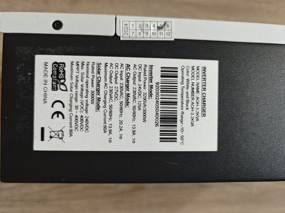 SUN-6K-SG06LP1-EU-BM2 6kW, 24 В, 60 А, 3000 Вт