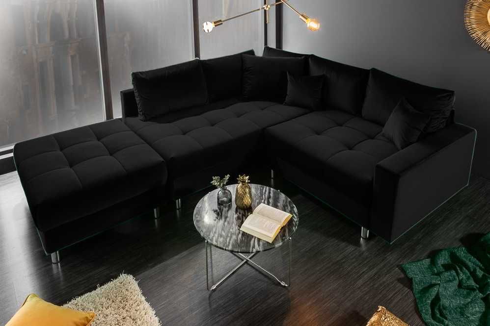 Narożnik z dużą pufą ,funkcja spania,pojemnik i sprężyny