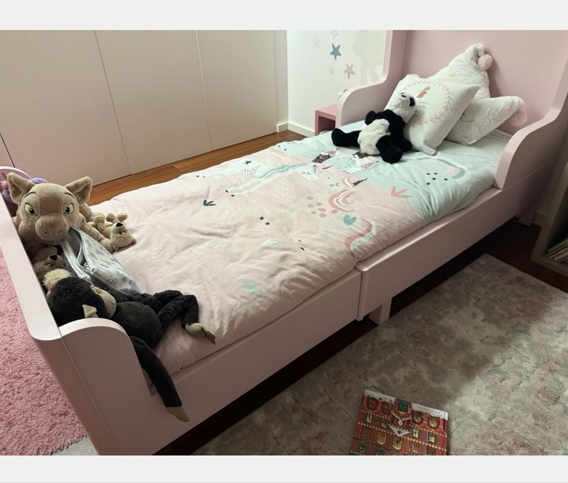 Cama menina IKEA  BUSUNGE cor de rosa (faço entrega)